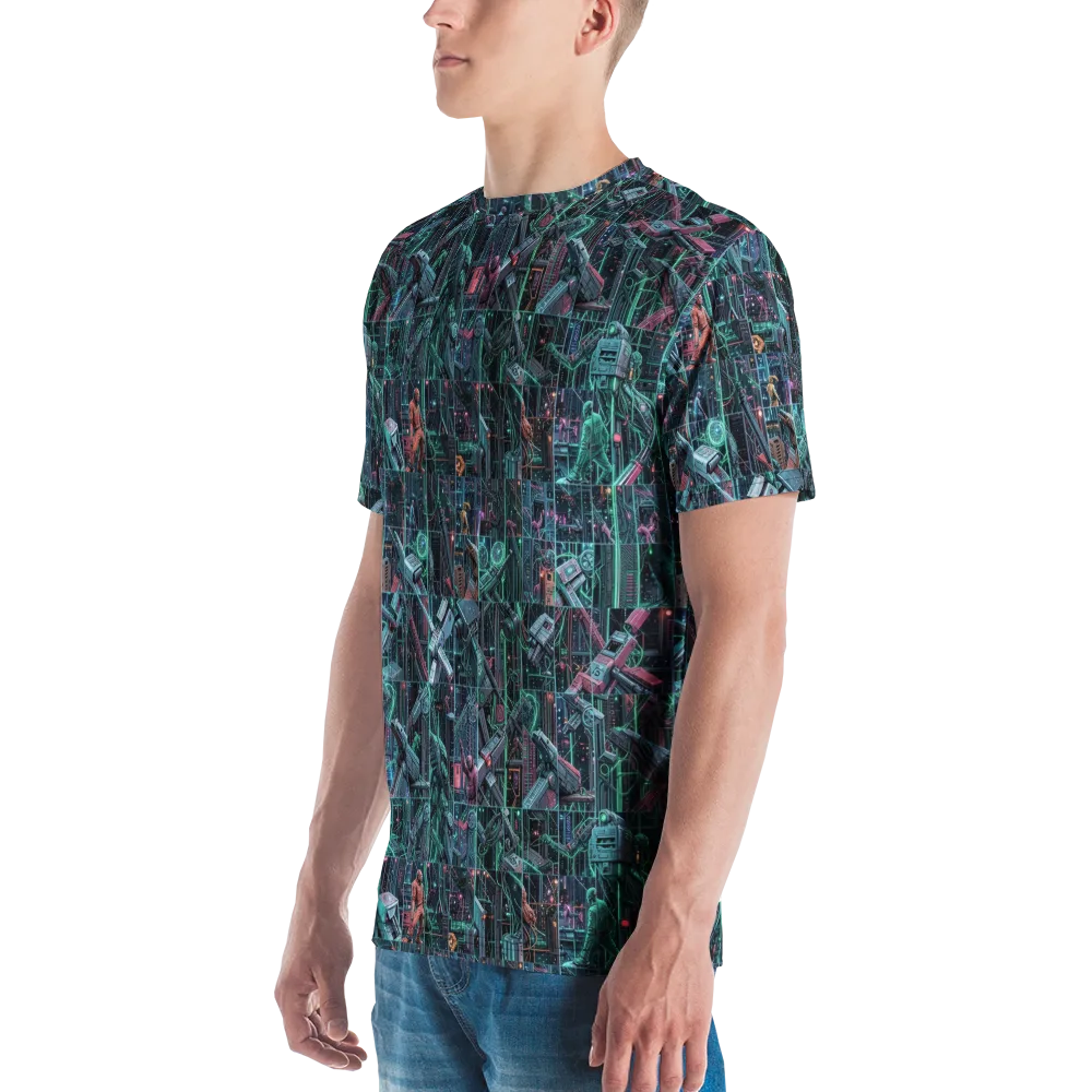 Circuit Nocturne on Men's Crew Neck T-Shirt — Left