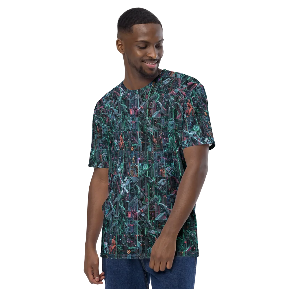 Circuit Nocturne on Men's Crew Neck T-Shirt — Left