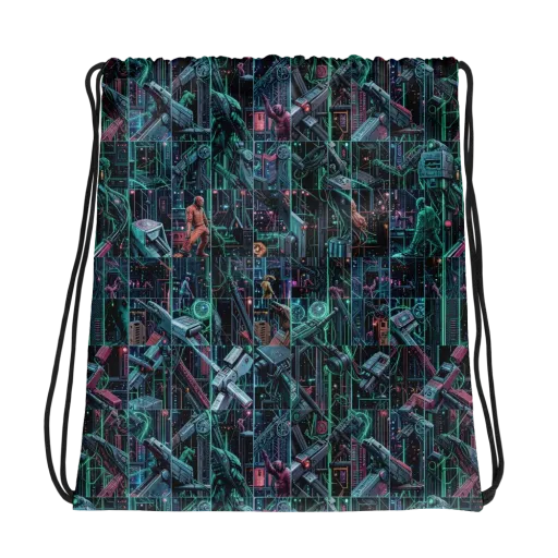 Circuit Nocturne on a Drawstring Bag