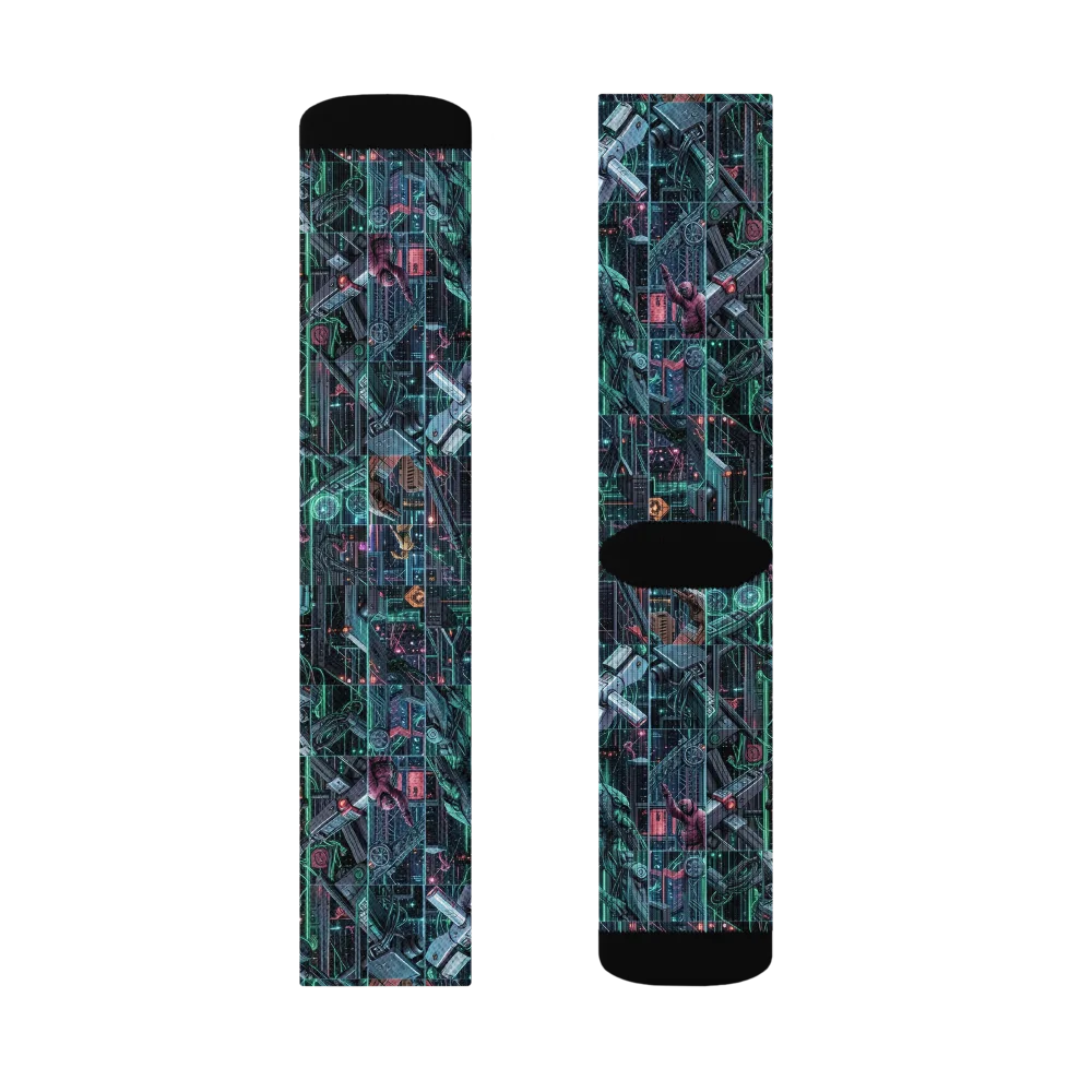 Circuit Nocturne on Socks — Right Sock