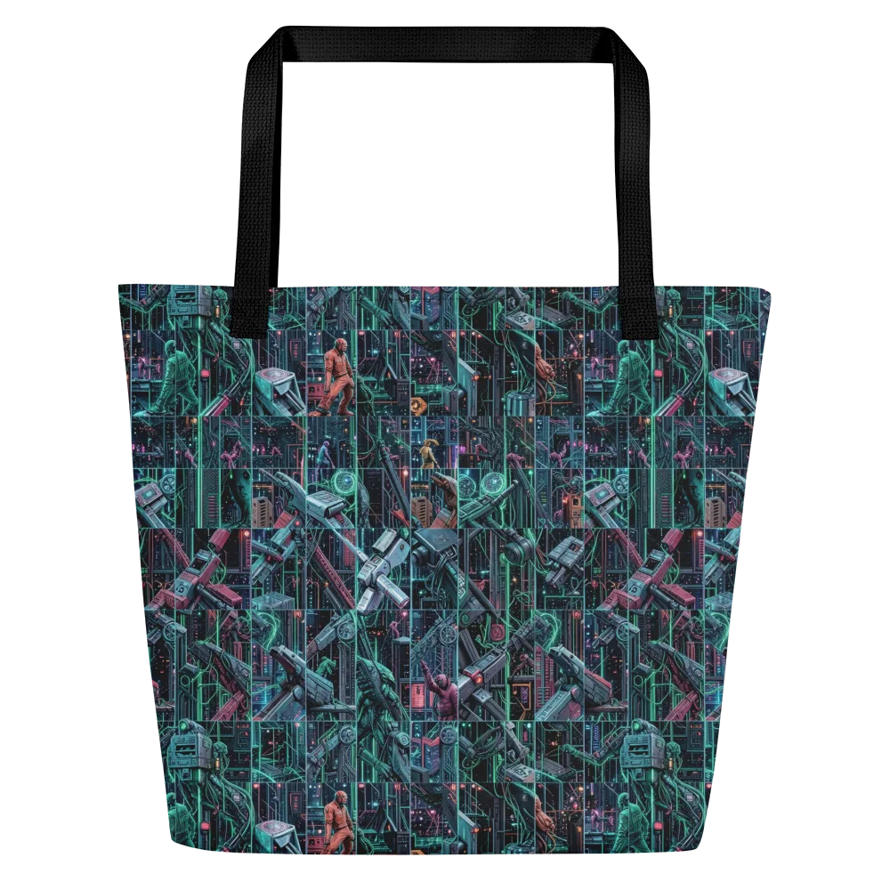Circuit Nocturne on Large Tote Bag W/ Pocket — Front