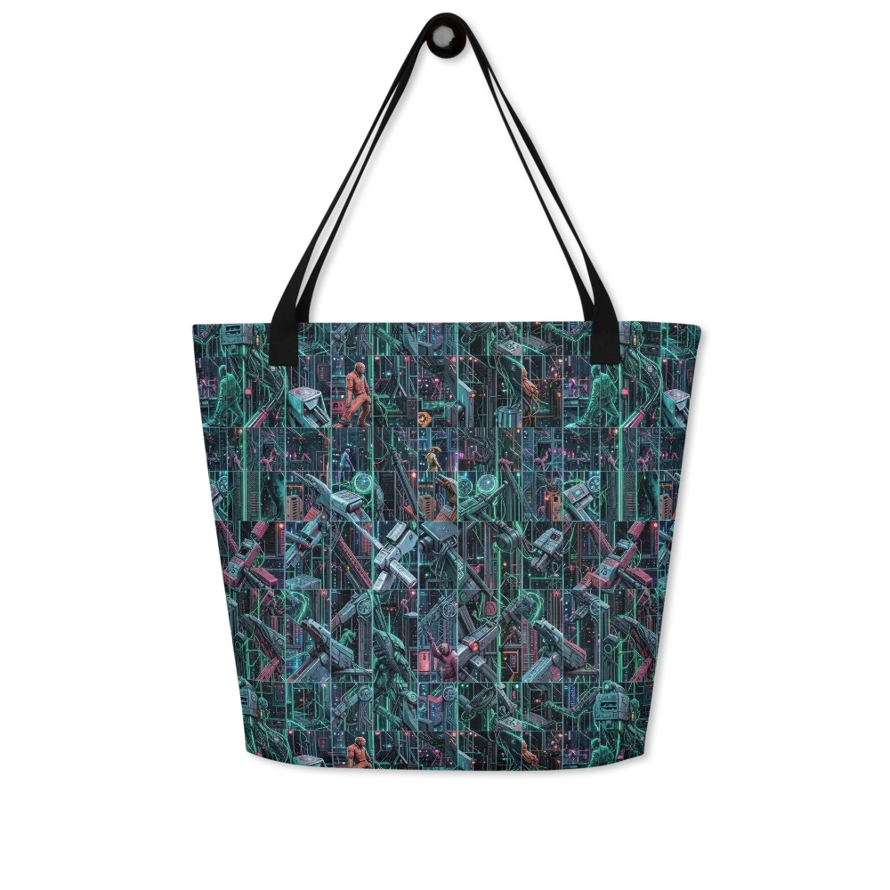 Circuit Nocturne on Large Tote Bag W/ Pocket — Front