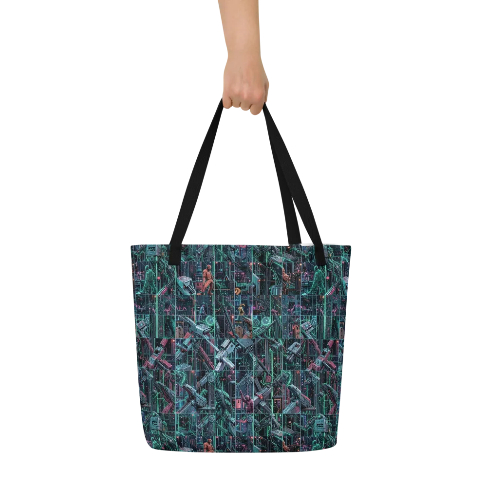 Circuit Nocturne on Large Tote Bag W/ Pocket — Front