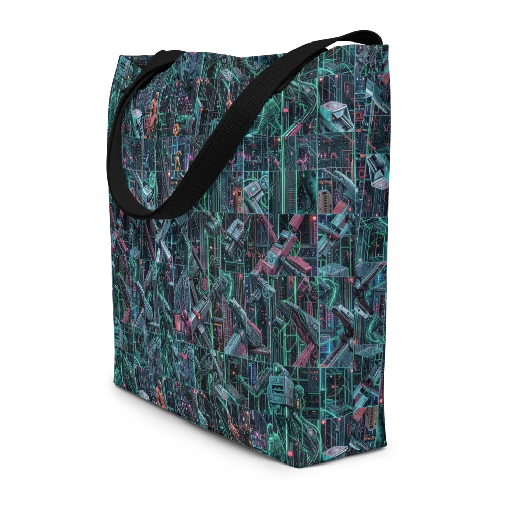 Circuit Nocturne on Large Tote Bag W/ Pocket — Front