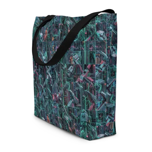 Circuit Nocturne on a Large Tote Bag W/ Pocket