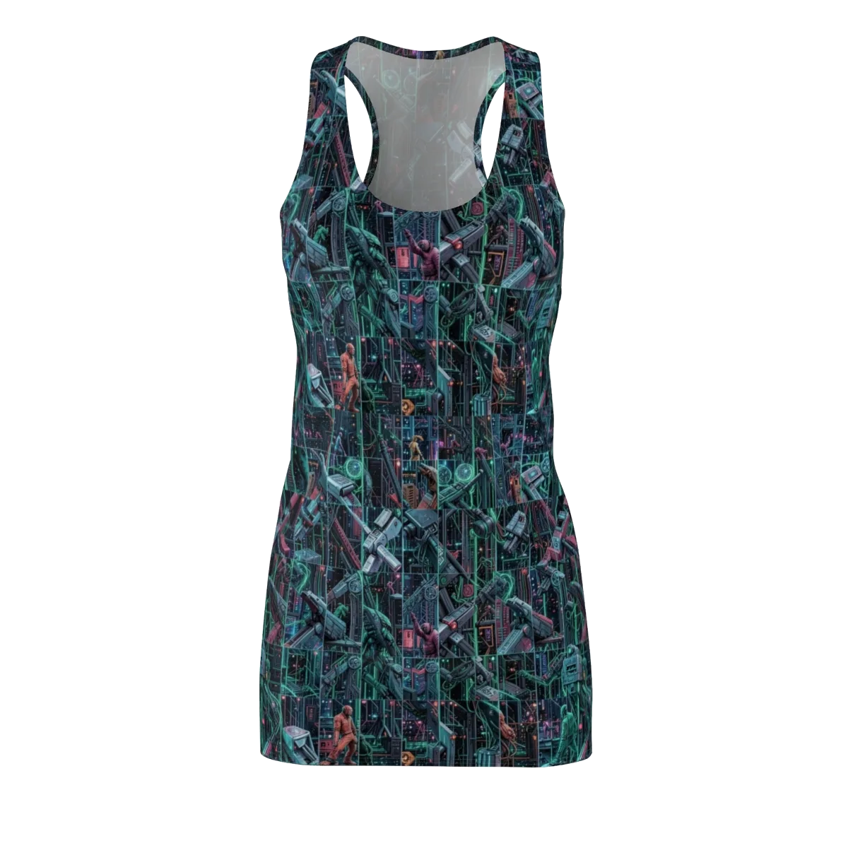 Circuit Nocturne on Racerback Dress — Front