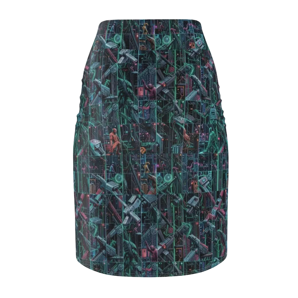 Circuit Nocturne on Pencil Skirt — Back