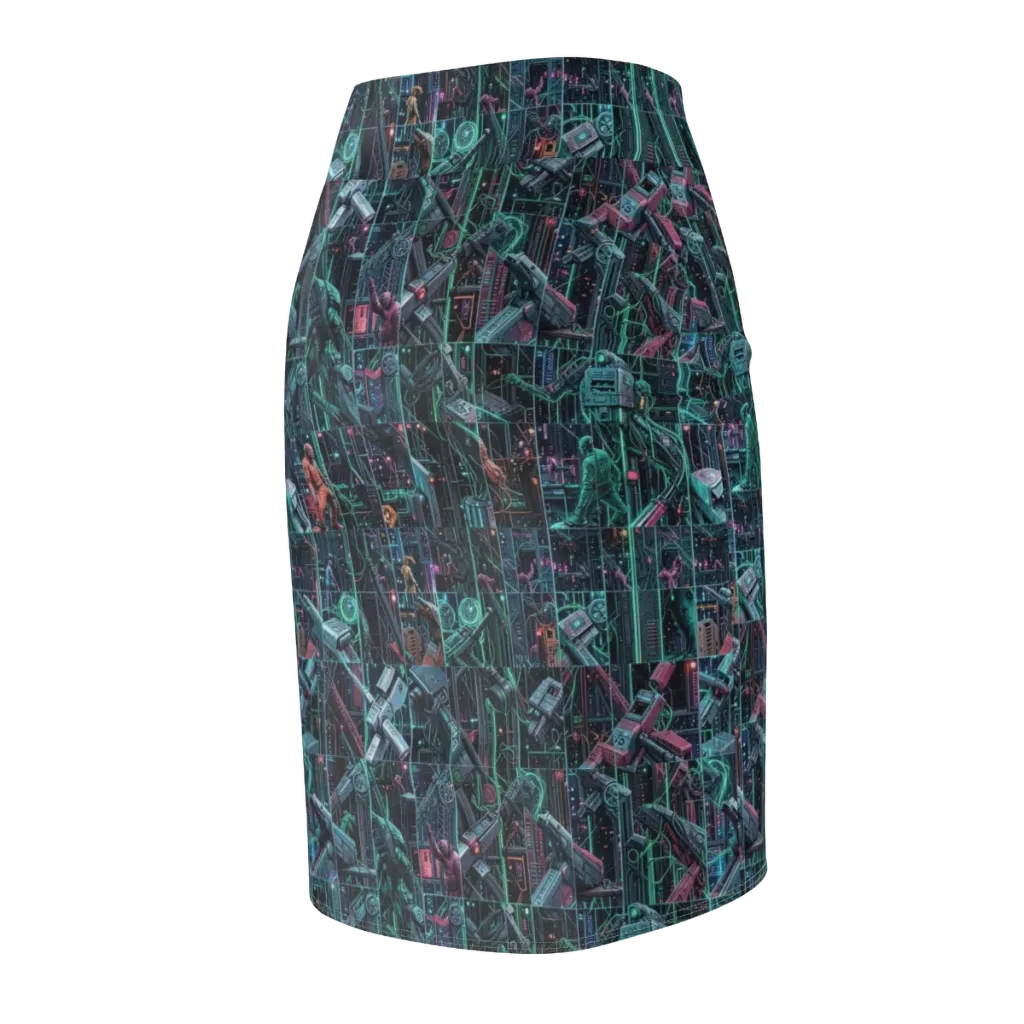 Circuit Nocturne on Pencil Skirt — Back Side