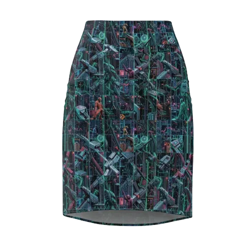 Circuit Nocturne on a Pencil Skirt