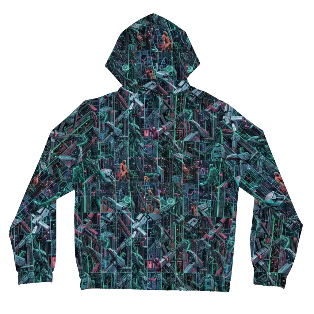 Circuit Nocturne on Women's Full-Zip Hoodie — Back