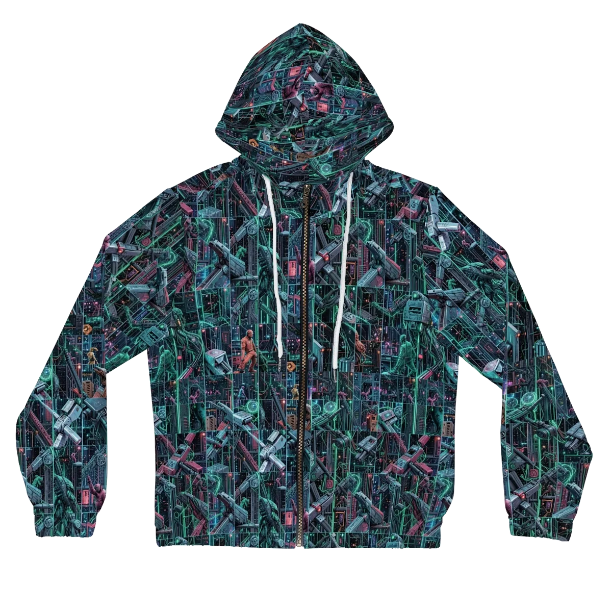 Circuit Nocturne on Women's Full-Zip Hoodie — Front