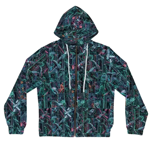 Circuit Nocturne on a Women's Full-Zip Hoodie