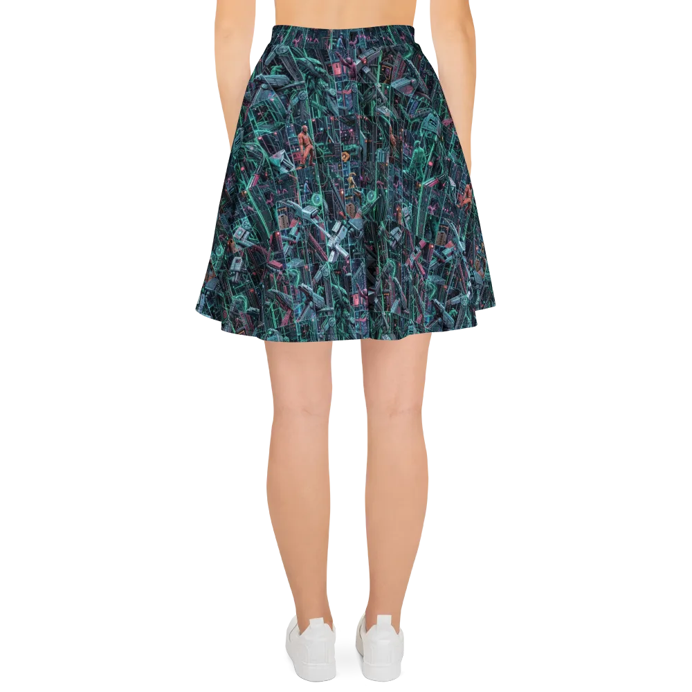 Circuit Nocturne on Skater Skirt — Back
