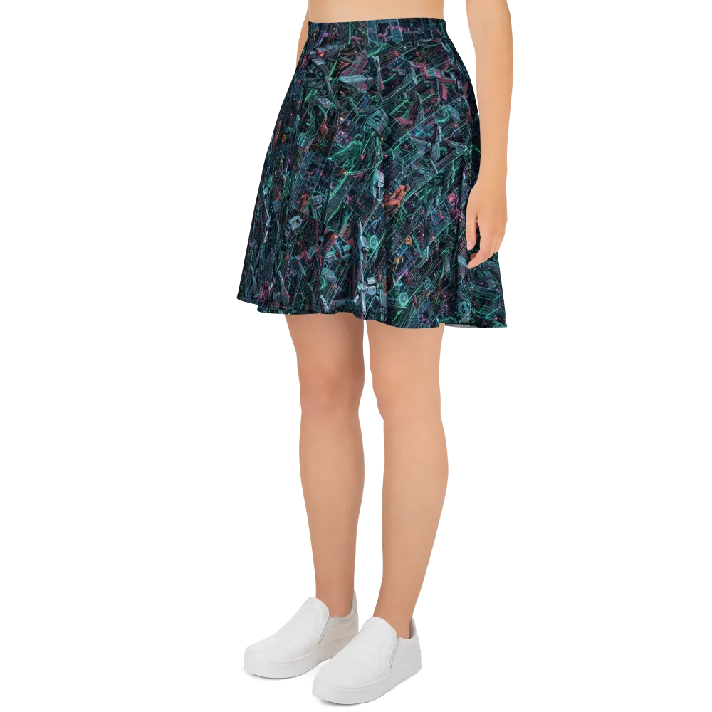 Circuit Nocturne on Skater Skirt — Left