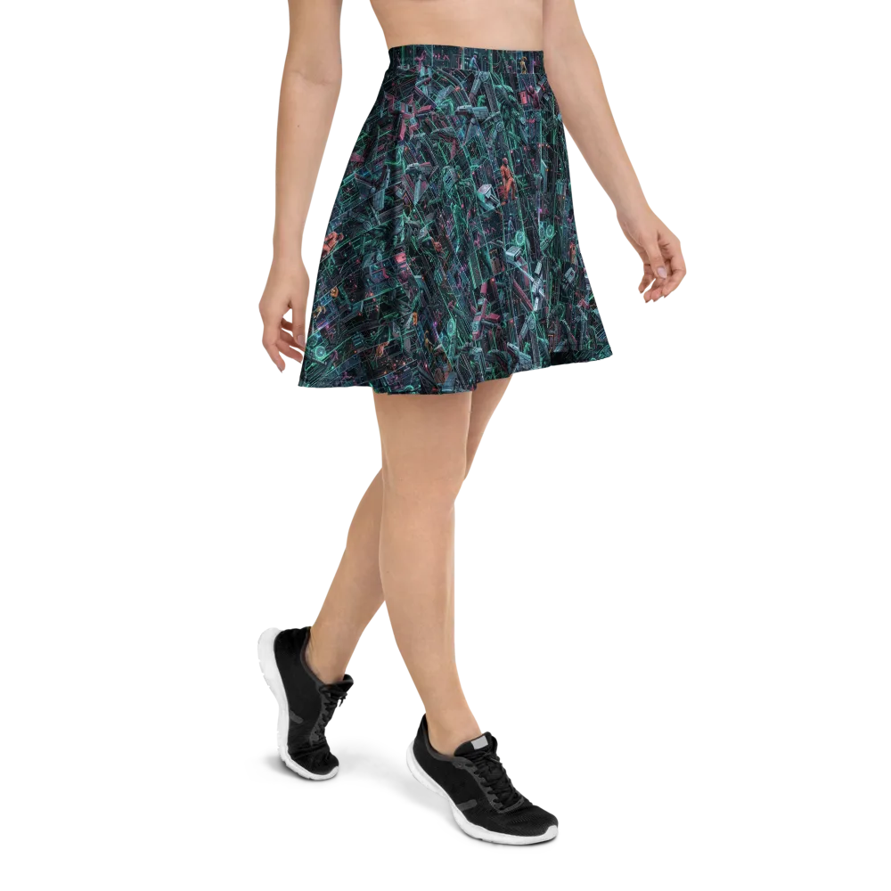 Circuit Nocturne on Skater Skirt — Right