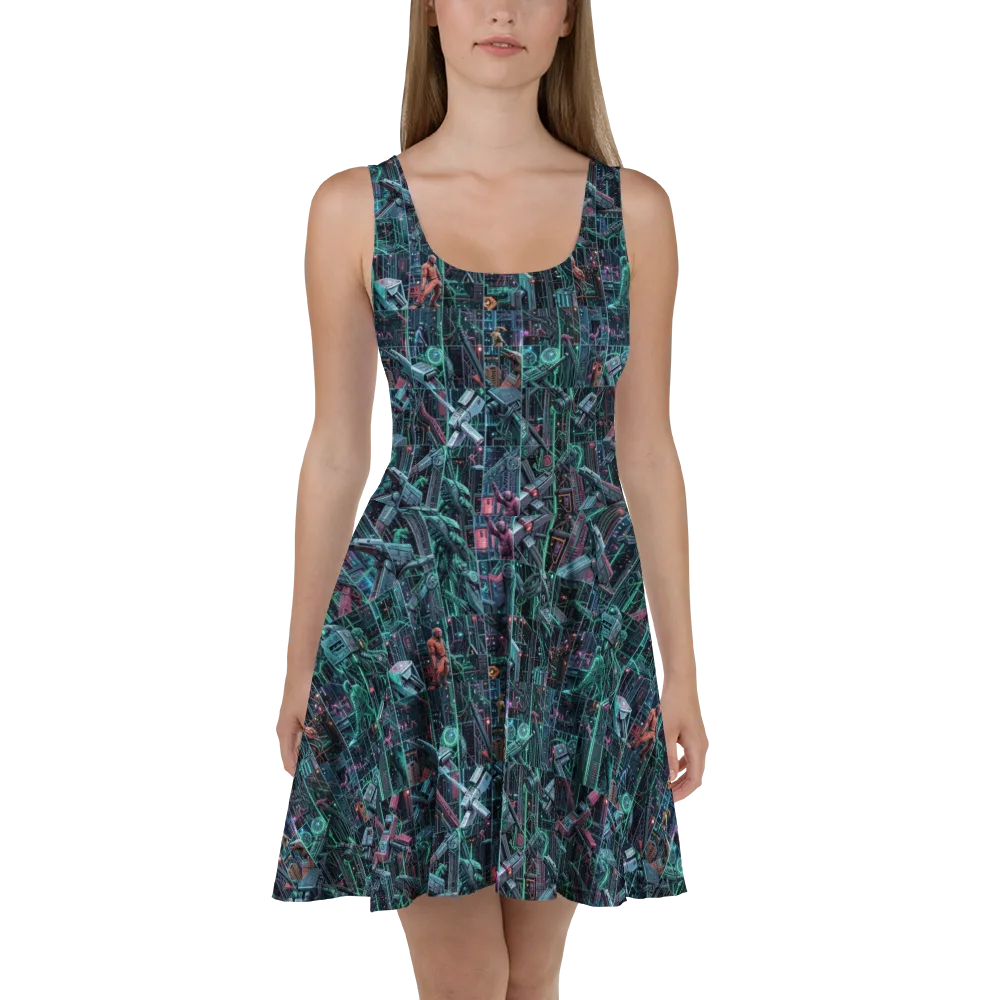 Circuit Nocturne on Skater Dress — Front