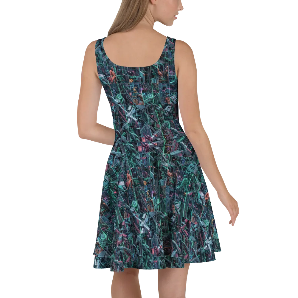 Circuit Nocturne on Skater Dress — Back