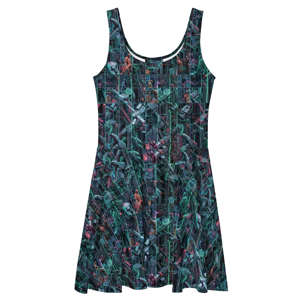 Circuit Nocturne on Skater Dress — Front