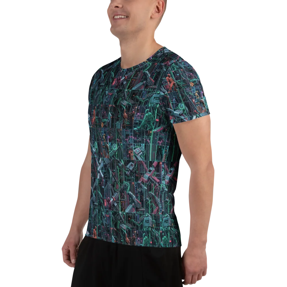 Circuit Nocturne on Men's Athletic T-Shirt — Left