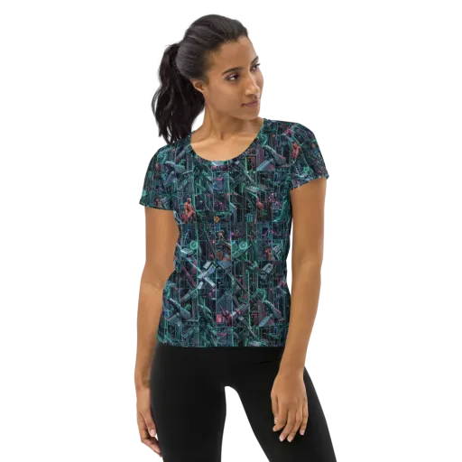 Circuit Nocturne on a Women's Athletic T-Shirt
