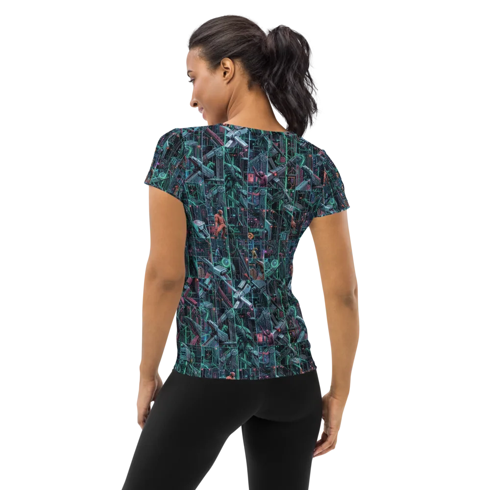 Circuit Nocturne on Women's Athletic T-Shirt — Back