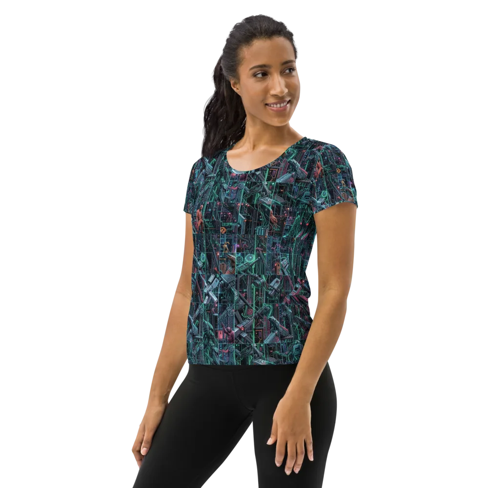 Circuit Nocturne on Women's Athletic T-Shirt — Left