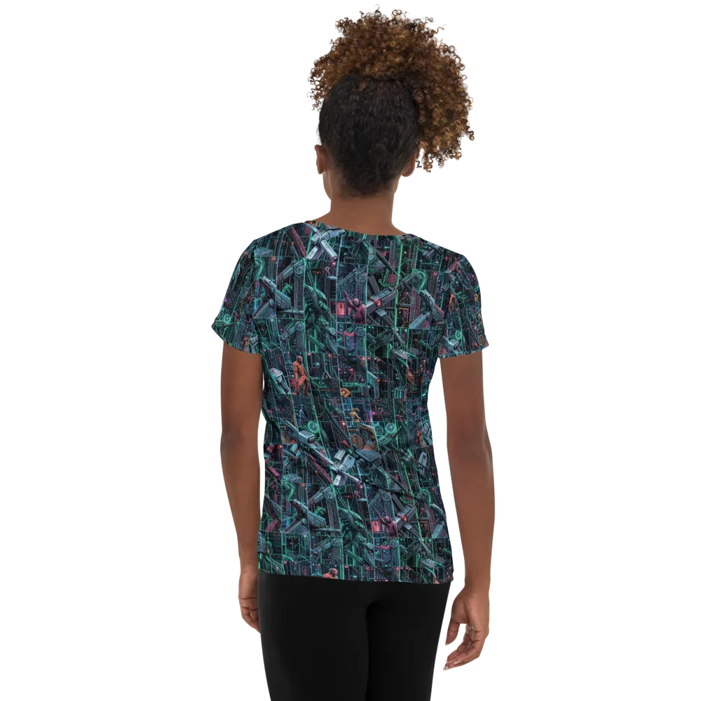 Circuit Nocturne on Women's Athletic T-Shirt — Back
