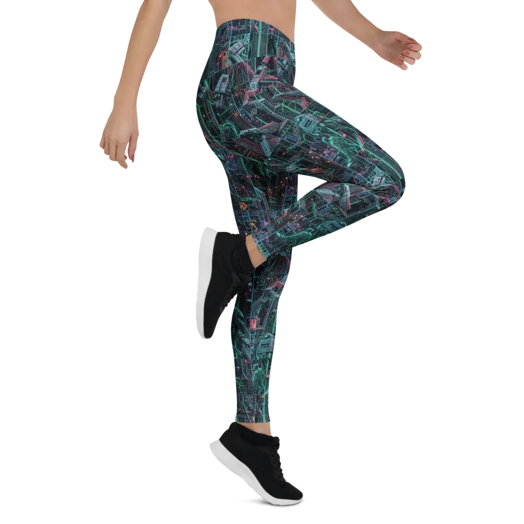 Circuit Nocturne on Leggings — Right