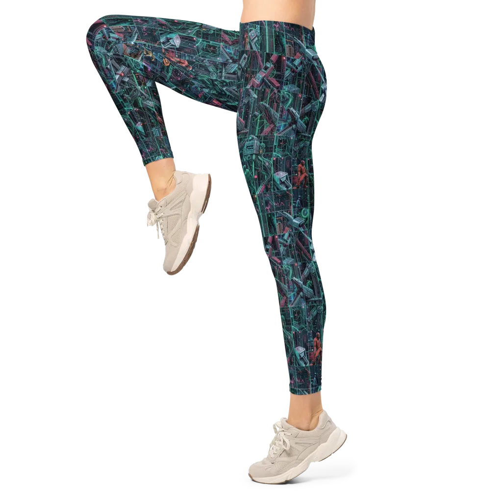 Circuit Nocturne on Leggings — Left
