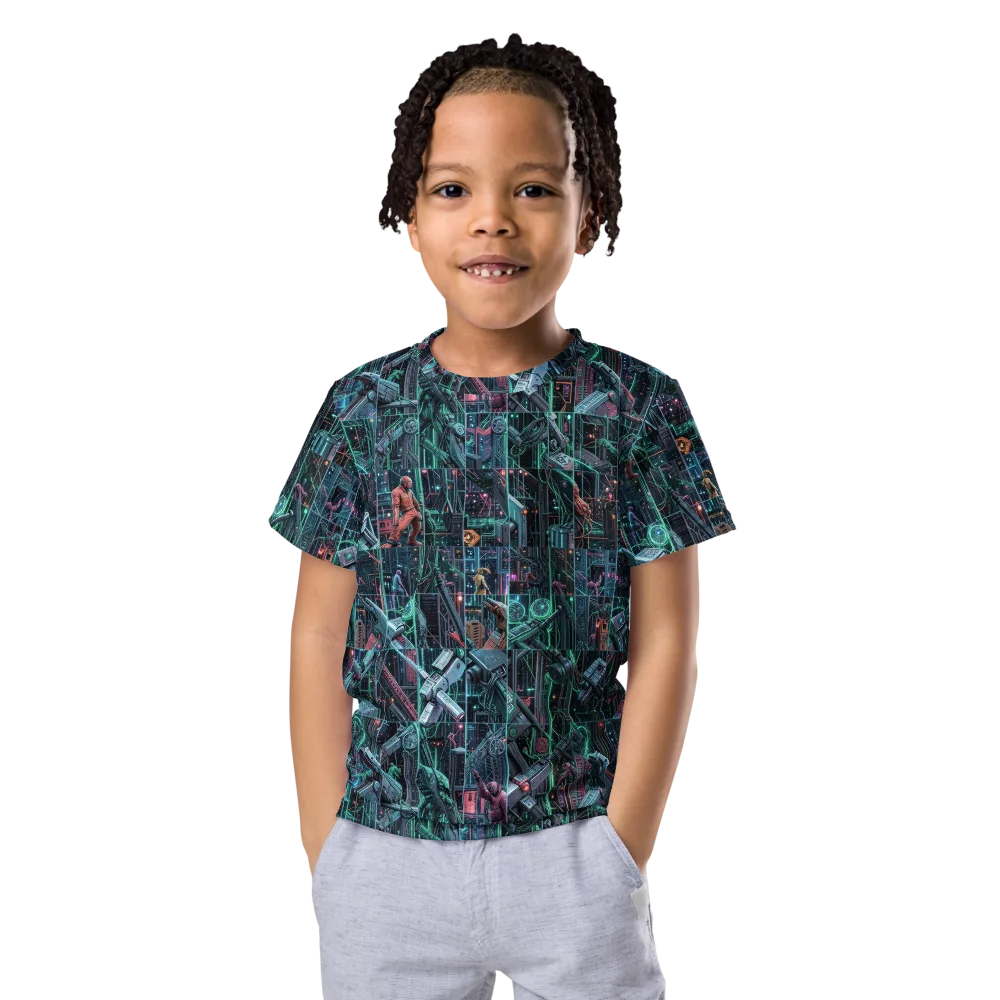 Circuit Nocturne on Kids Crew Neck T-Shirt — Front