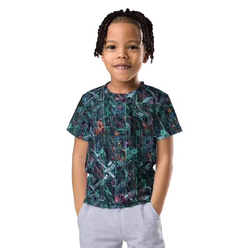 Circuit Nocturne on a Kids Crew Neck T-Shirt