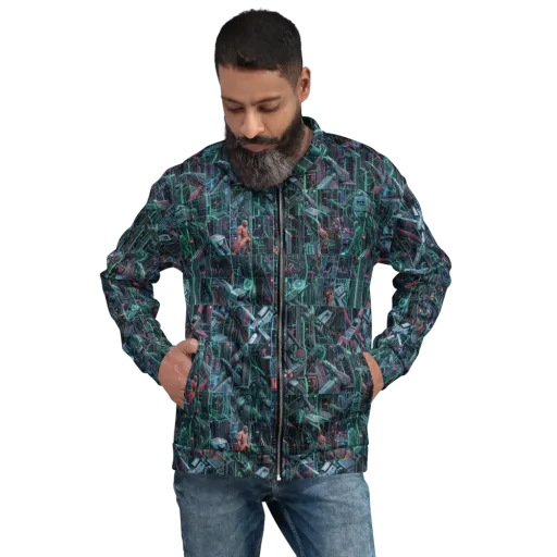 Circuit Nocturne on a Bomber Jacket