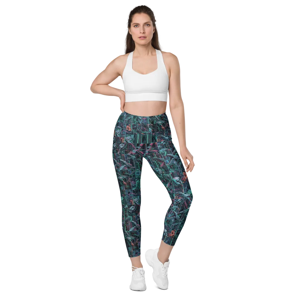 Circuit Nocturne on Leggings with Pockets — Front