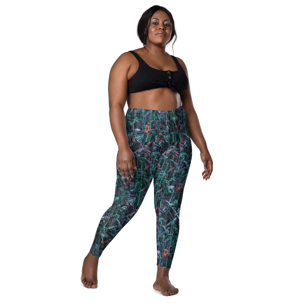 Circuit Nocturne on Leggings with Pockets — Front