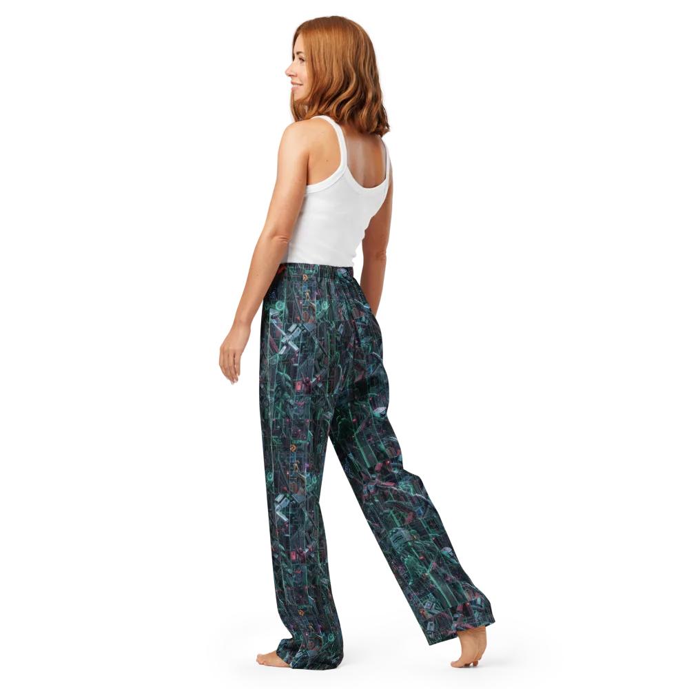 Circuit Nocturne on Women's Pajama Pants — Back