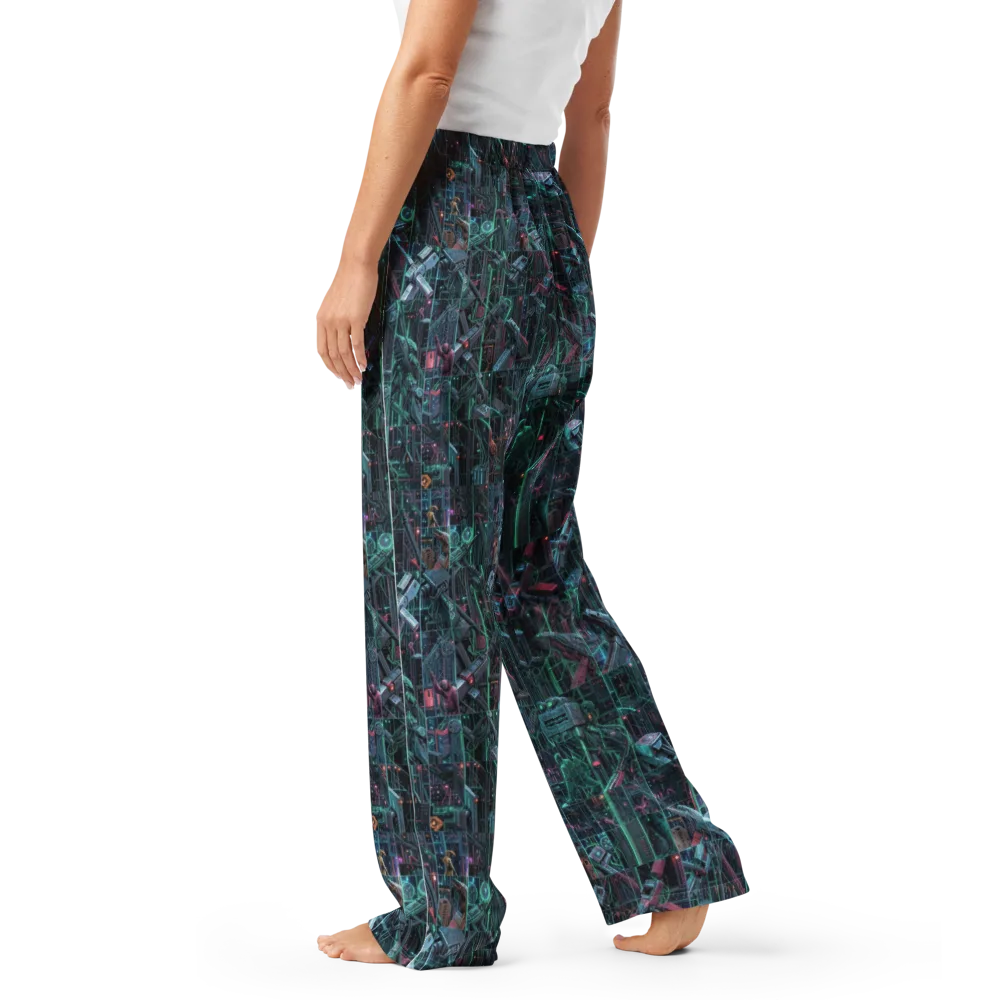 Circuit Nocturne on Women's Pajama Pants — Left