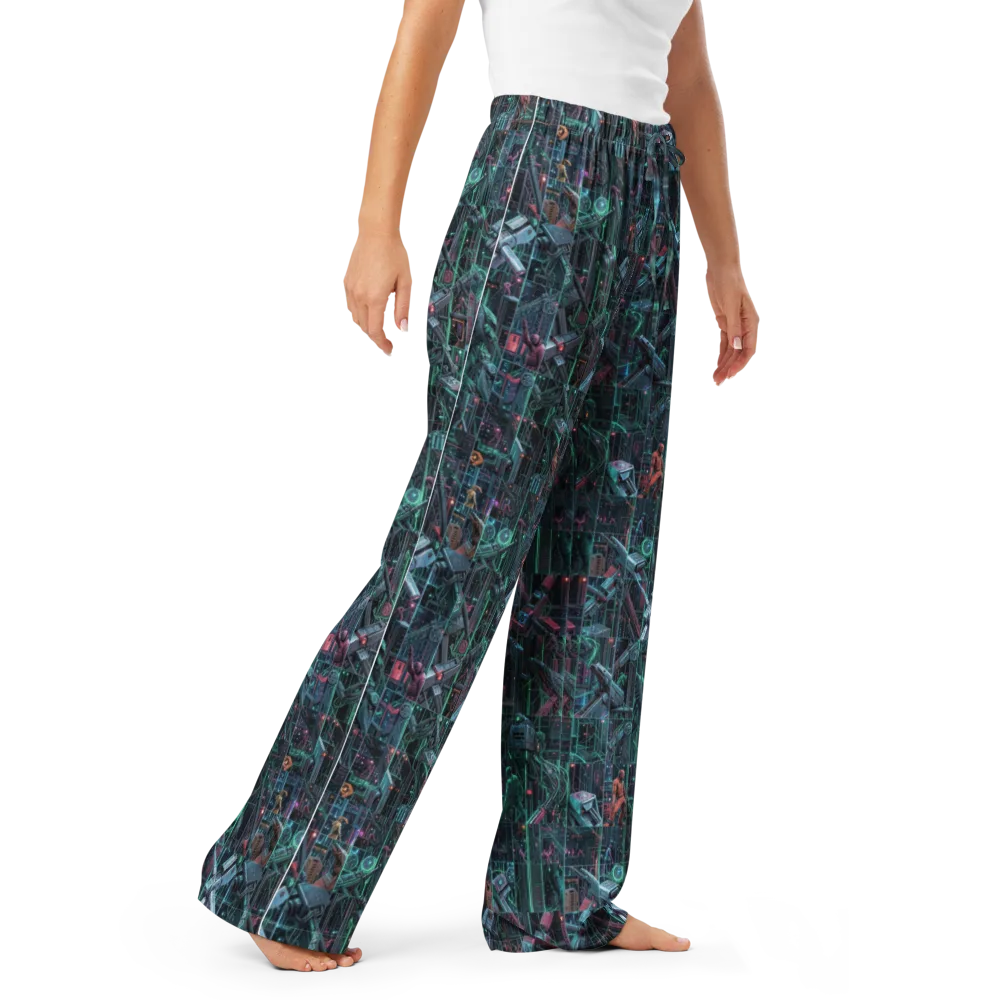 Circuit Nocturne on Women's Pajama Pants — Right Front