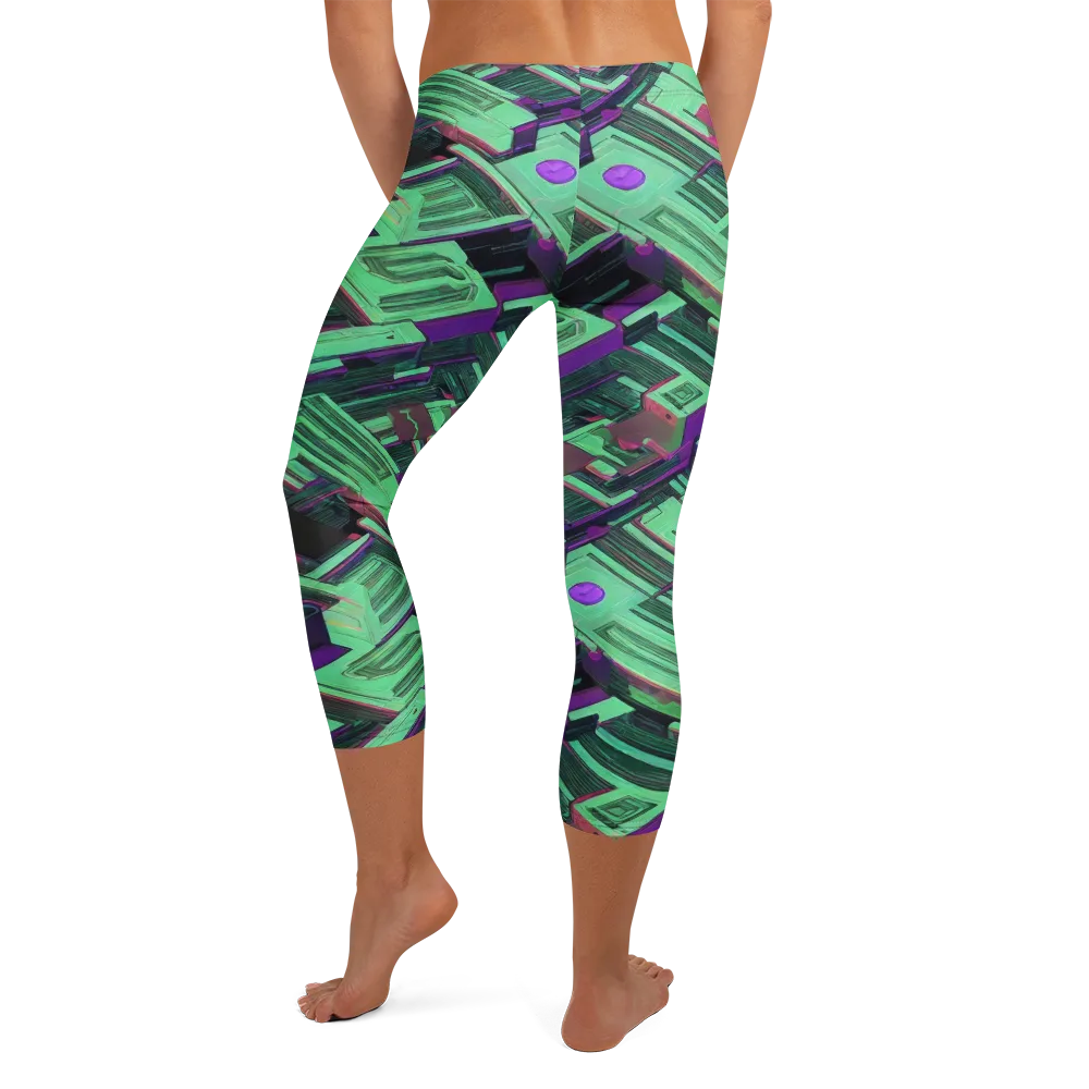 Prismatic Press on Capri Leggings — Back