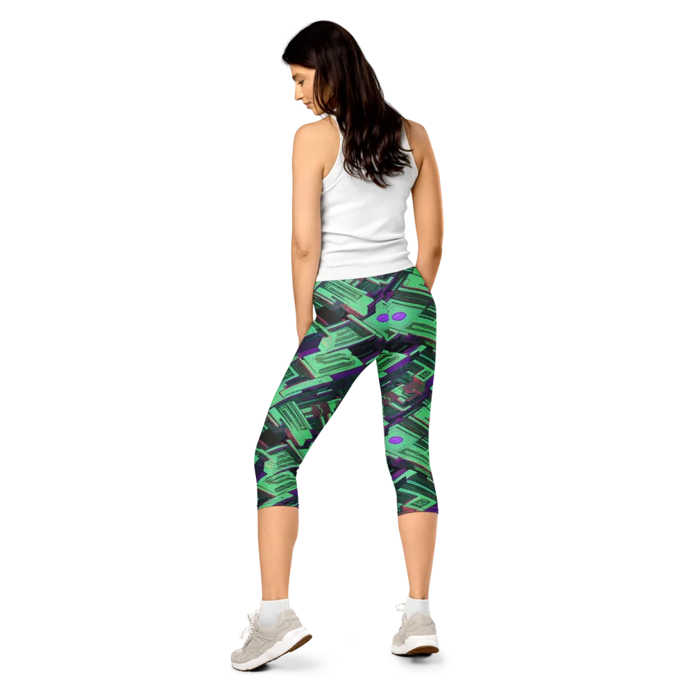 Prismatic Press on Capri Leggings — Back
