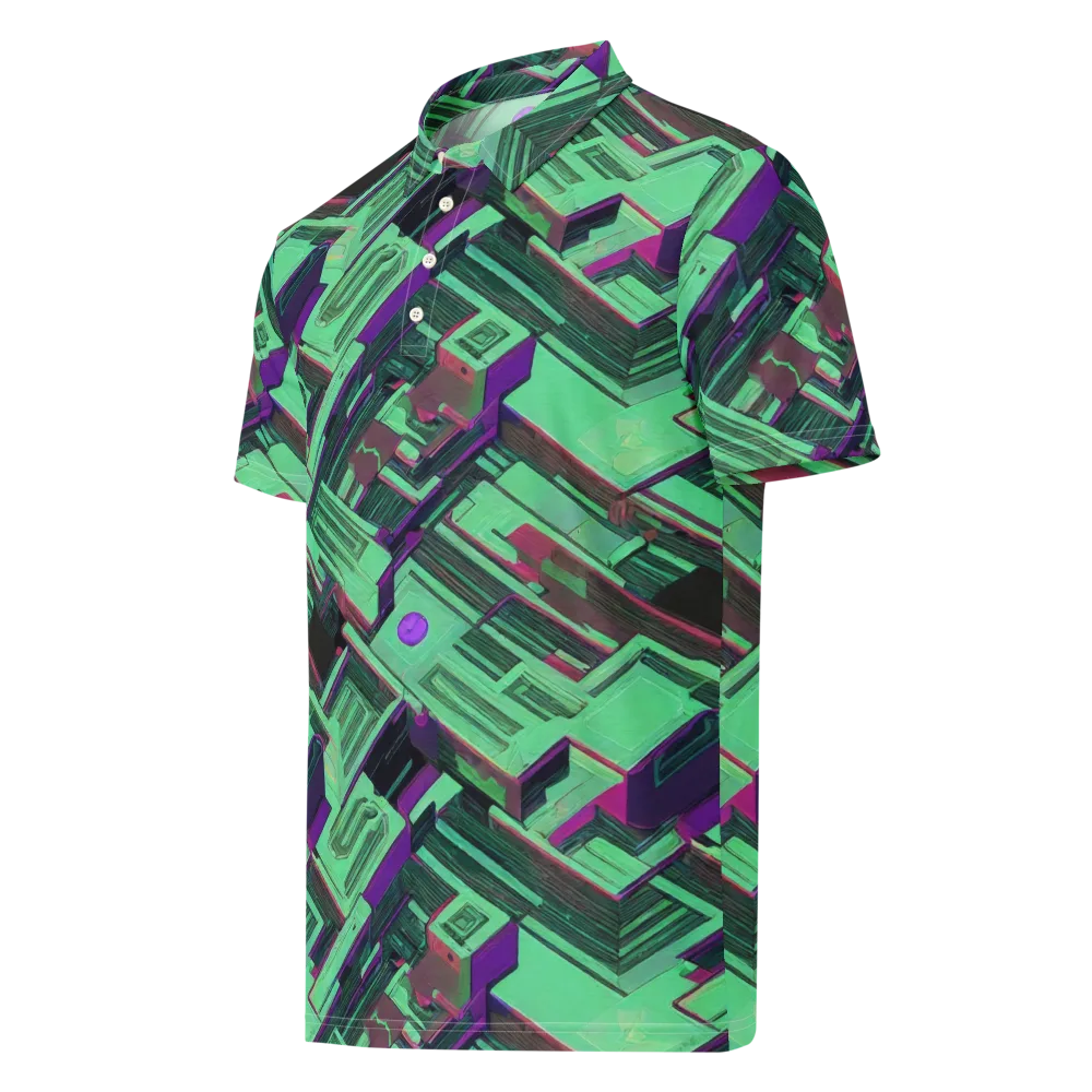 Prismatic Press on Men's Slim Fit Polo Shirt — Left Front