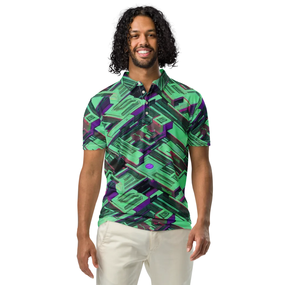 Prismatic Press on Men's Slim Fit Polo Shirt — Front