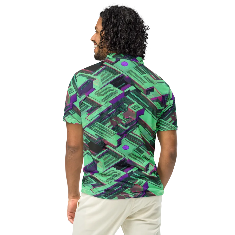 Prismatic Press on Men's Slim Fit Polo Shirt — Back