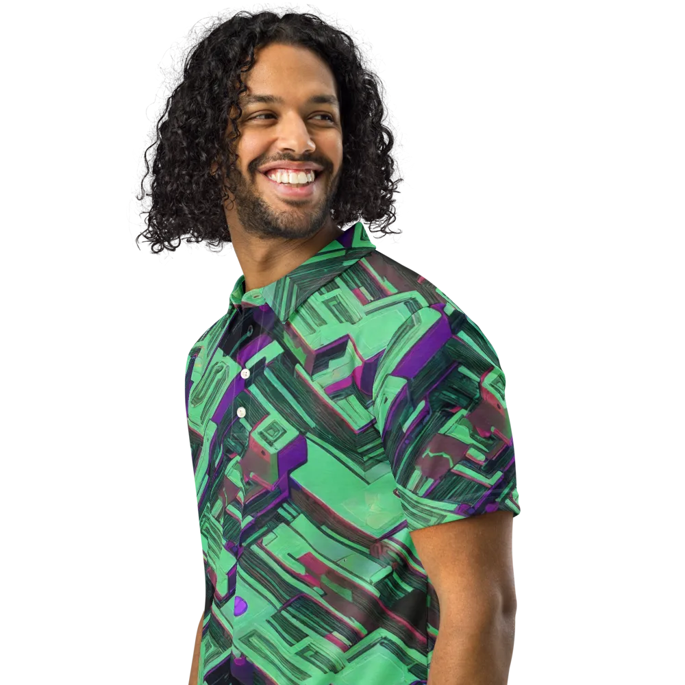 Prismatic Press on Men's Slim Fit Polo Shirt — Left Front