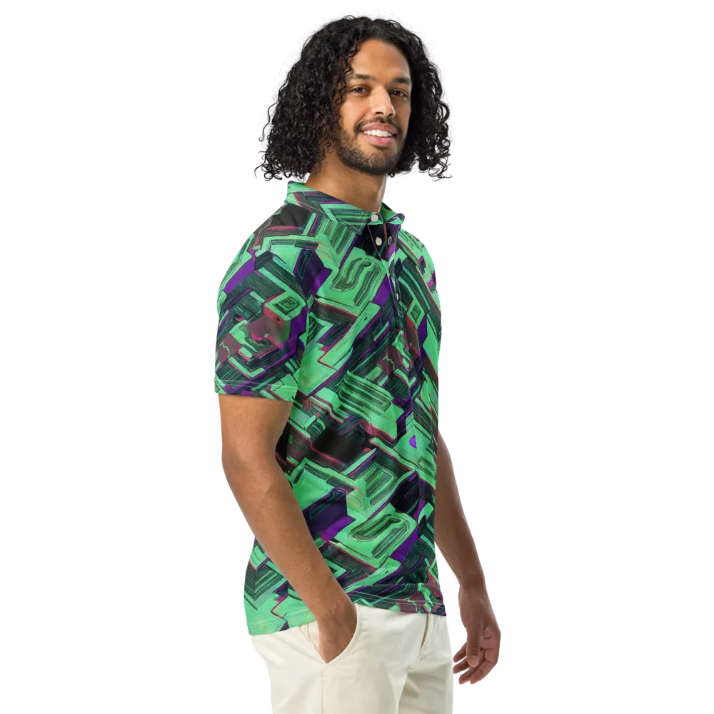 Prismatic Press on Men's Slim Fit Polo Shirt — Right Front