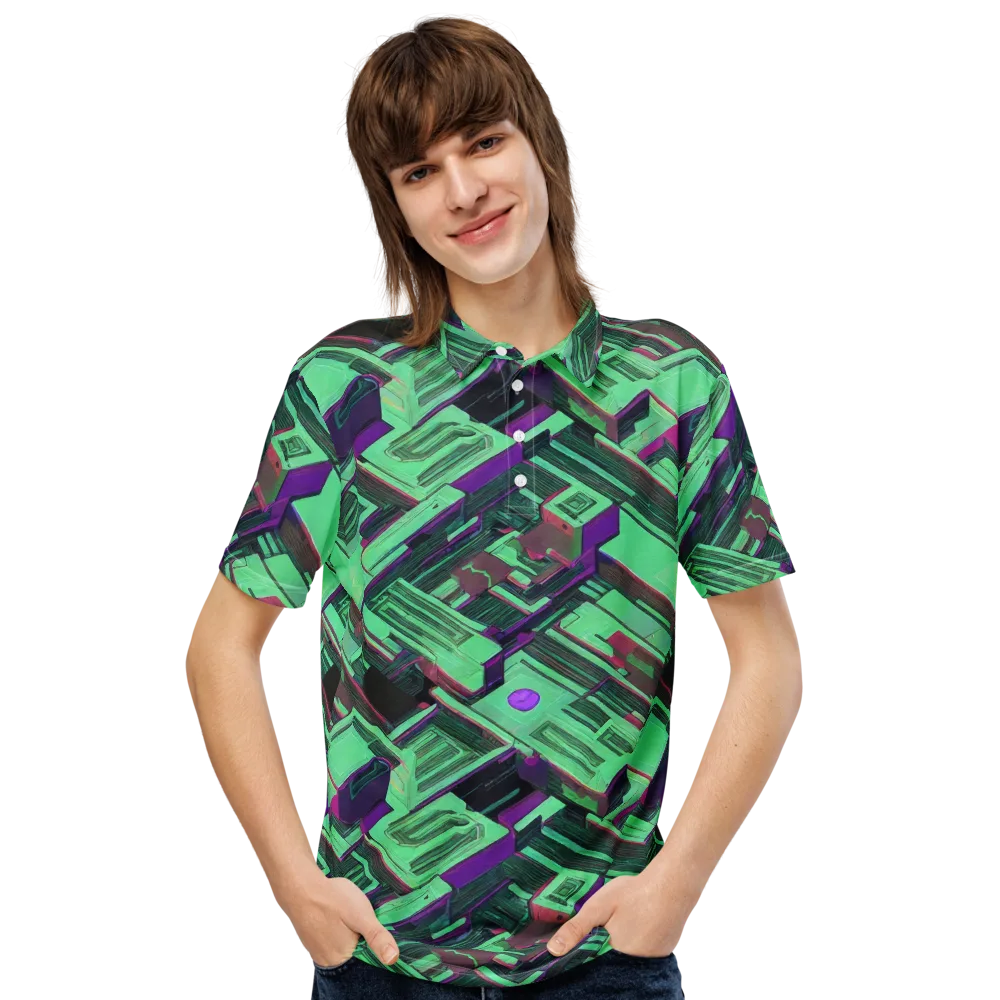 Prismatic Press on Men's Slim Fit Polo Shirt — Front