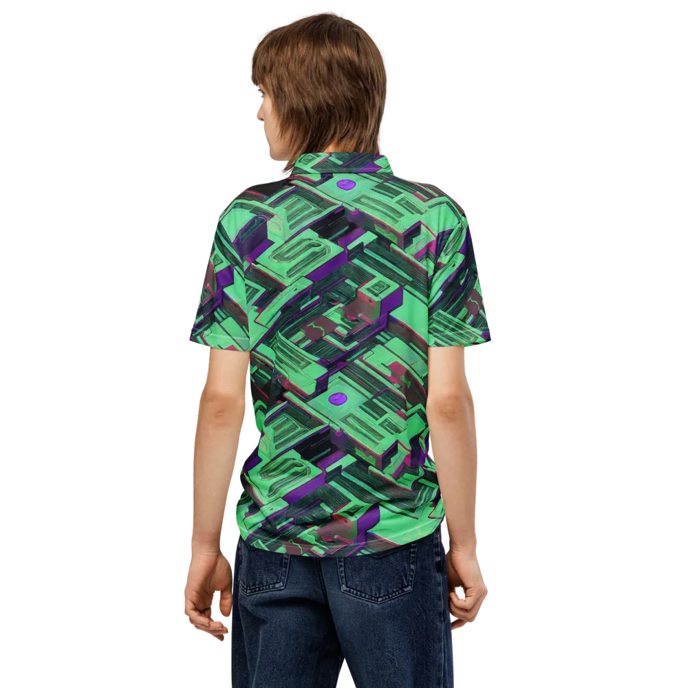 Prismatic Press on Men's Slim Fit Polo Shirt — Back