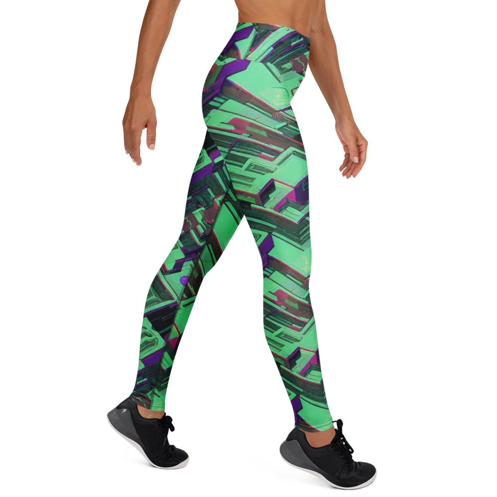 Prismatic Press on Yoga Leggings — Right