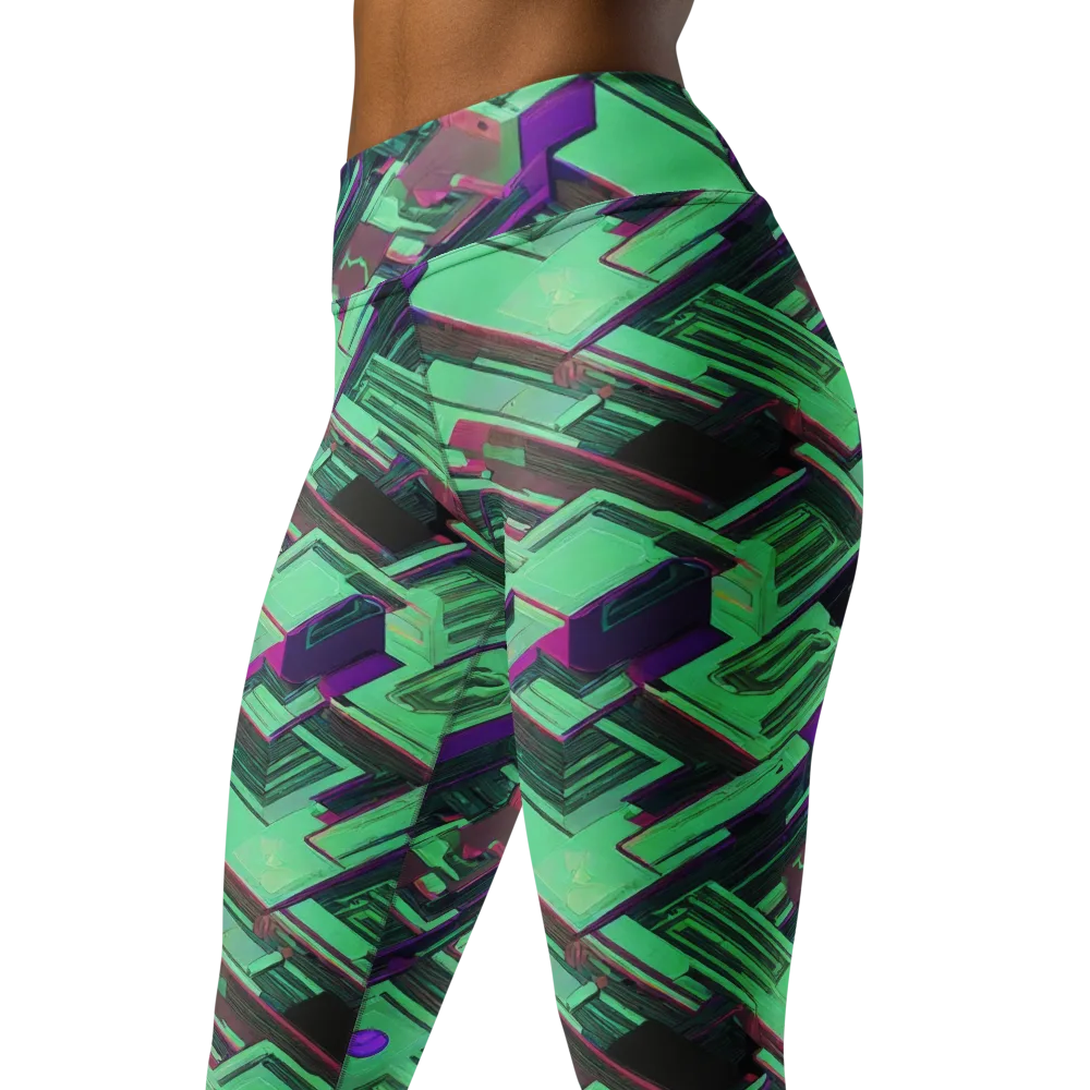 Prismatic Press on Yoga Leggings — Left Front