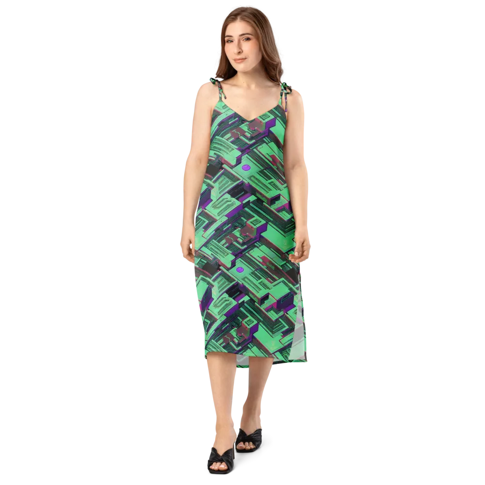 Prismatic Press on Slip Dress — Front