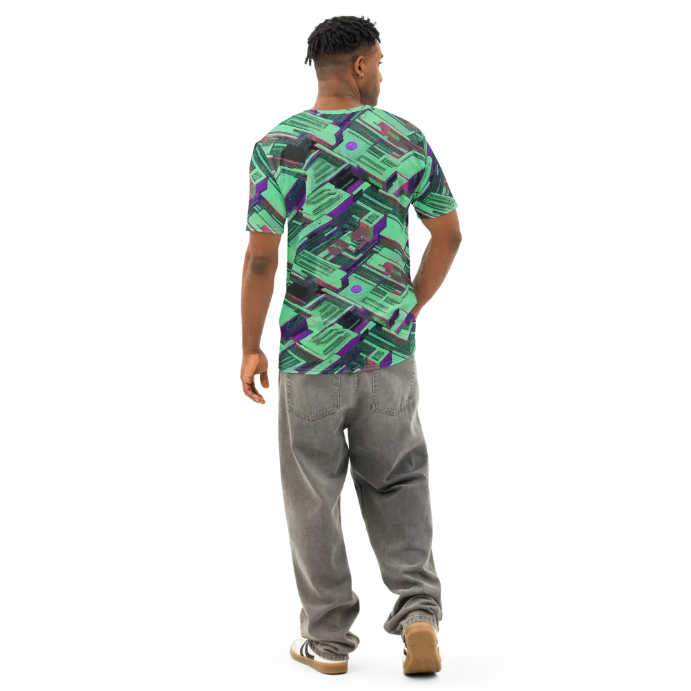 Prismatic Press on Men's Cotton Crew Neck T-Shirt — Back